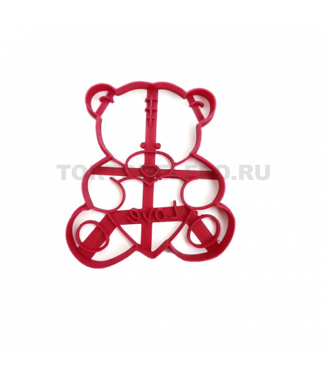 Вырубка Мишка с сердцем LOVE 9*8см