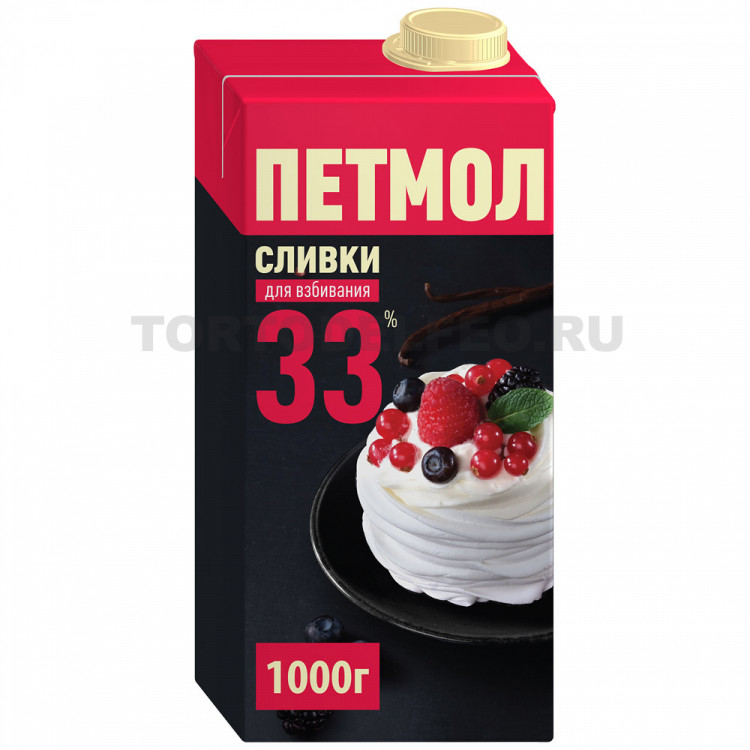 Сливки 1л т/п Петмол 33%