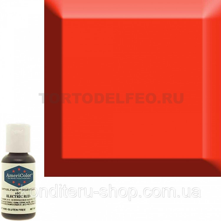Краситель гелевый Америколор 21гр Electric red (электрический красный) 167